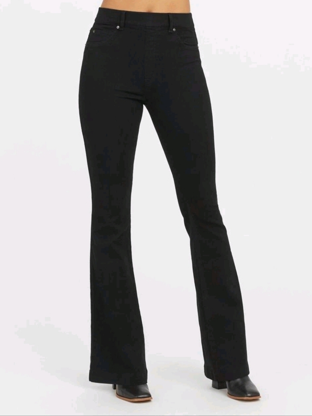 Spanx Flare Denim Jeans Black XLarge NWT